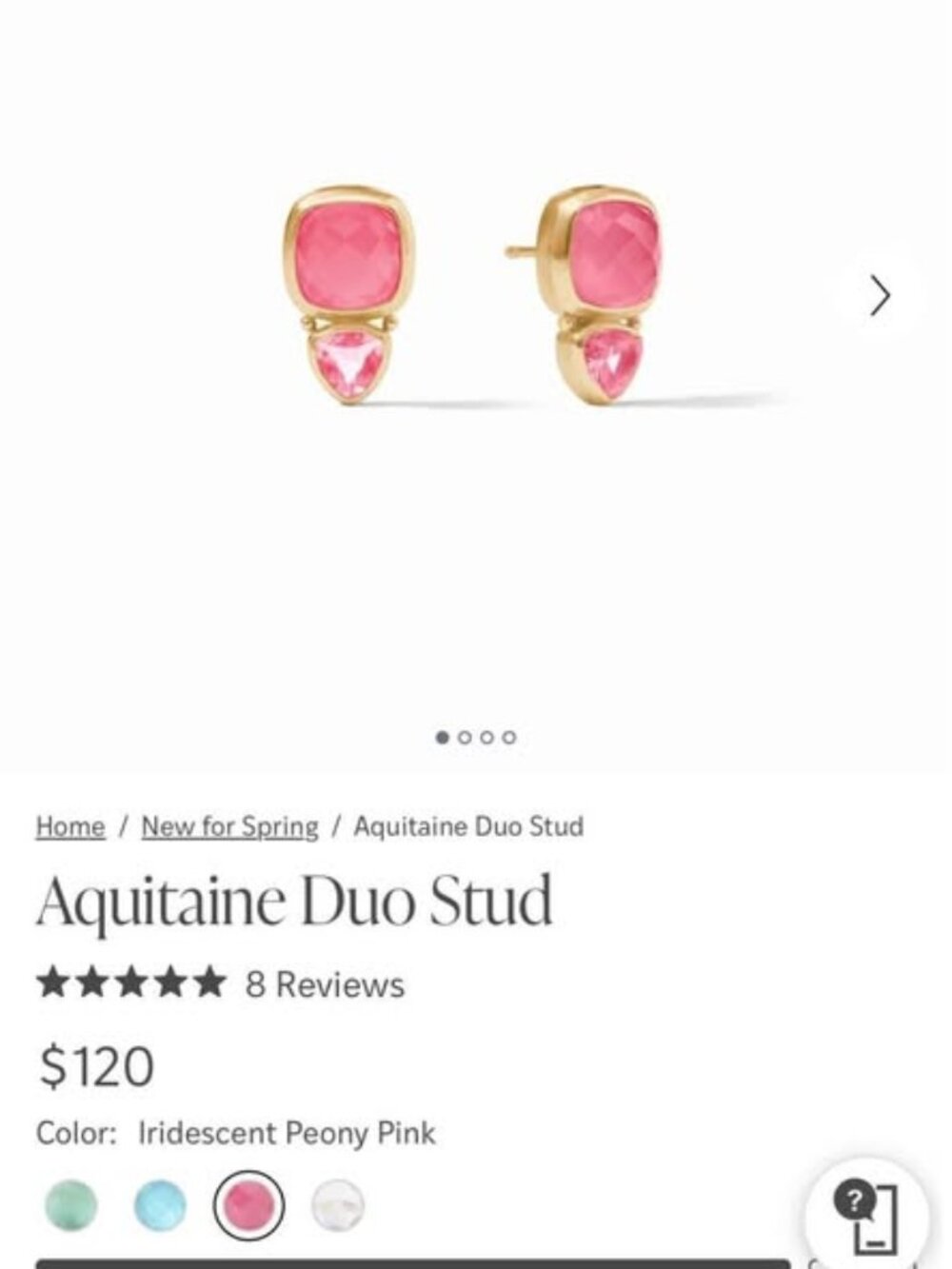 Julie Vos Aquitaine Duo Stud Earrings in Peony Pink